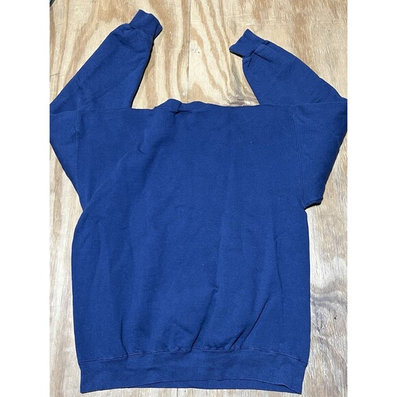 michigan wolverines crewneck sweatshirt Men L Blue Knit NCAA Pullover @J2 Hanes - Picture 2 of 7